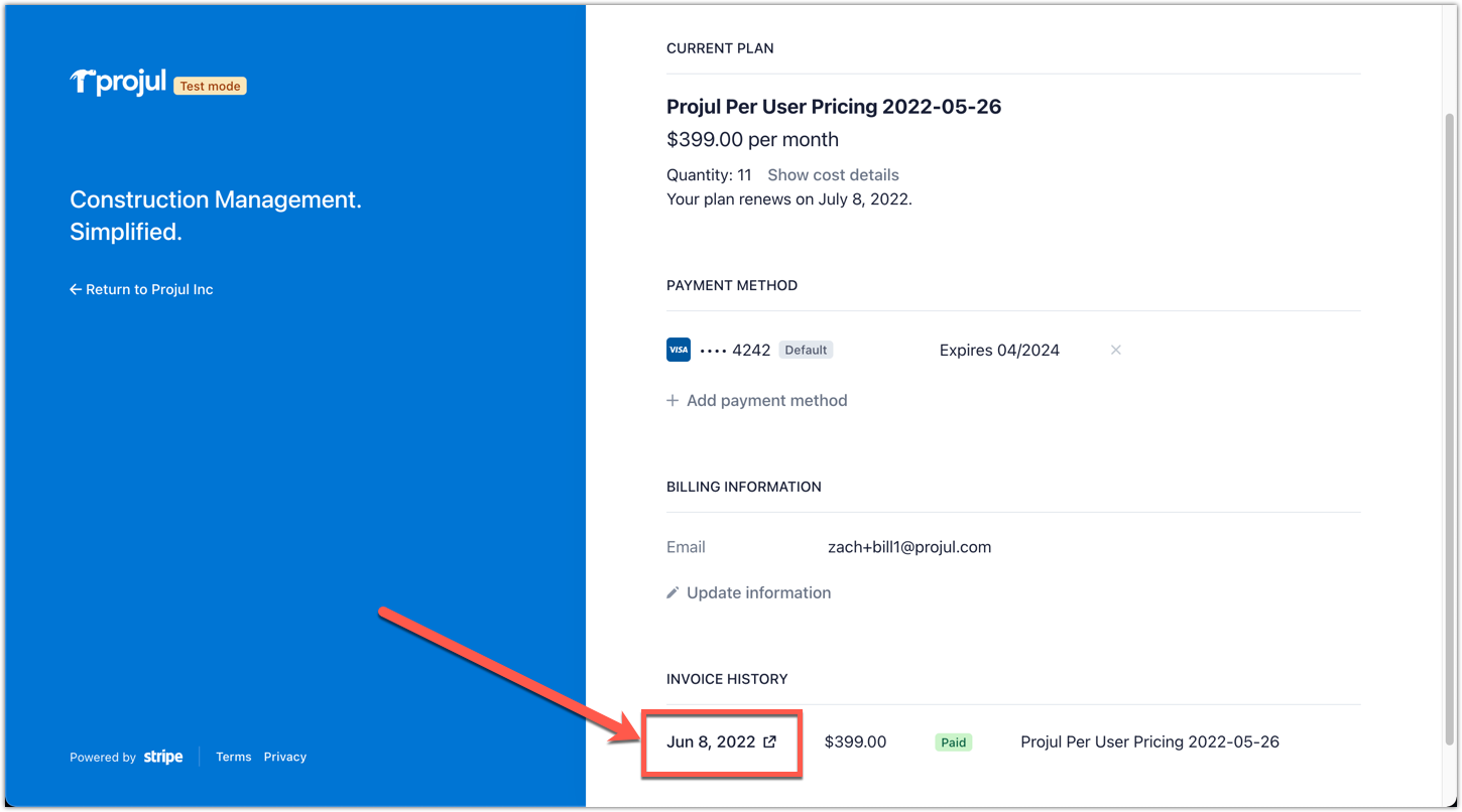 How Do I View The Invoices And Receipts From My Subscription To Projul