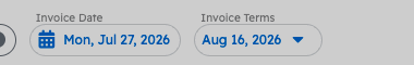 An invoice dated July 27 on Net 20 terms showing a due date of August 16