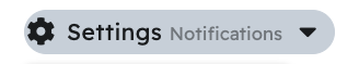The settings panel with its section dropdown open and 
