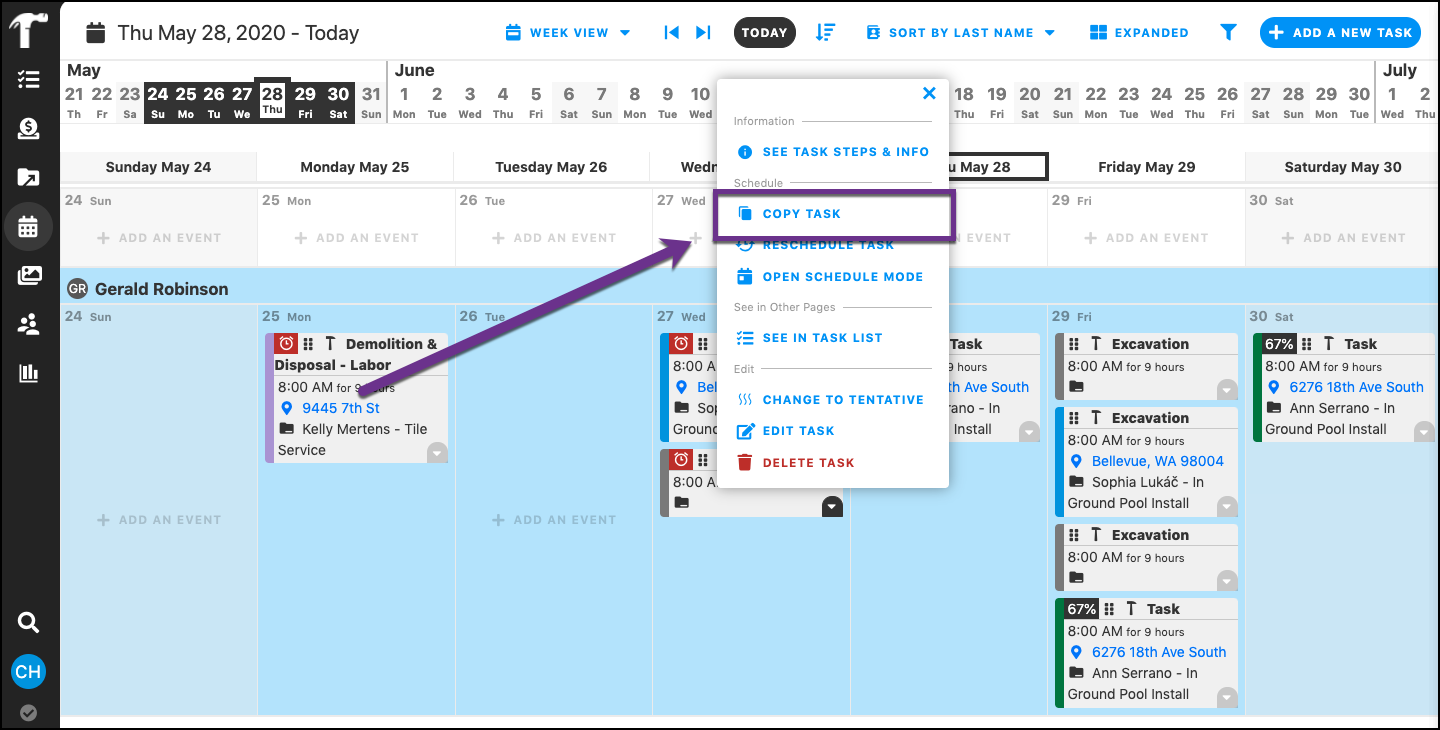 How do I copy a task? Projul Knowledge Base